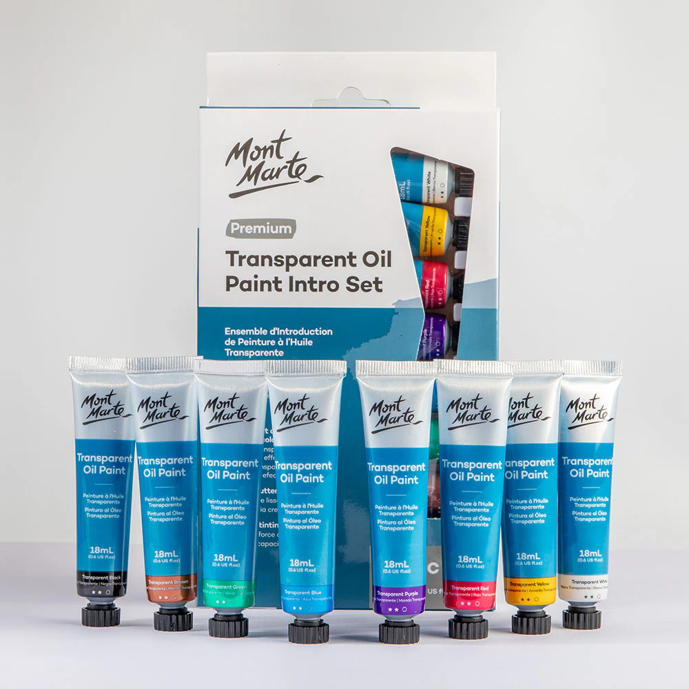 Mont Marte Transparent Oil Paint Intro Set 8pc x 18ml image 2