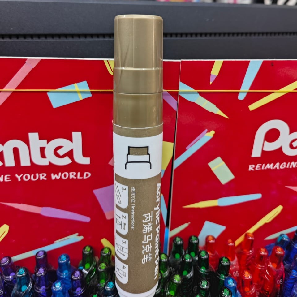 Mont Mart white acrylic calligraphy marker 15mm Gold image 2