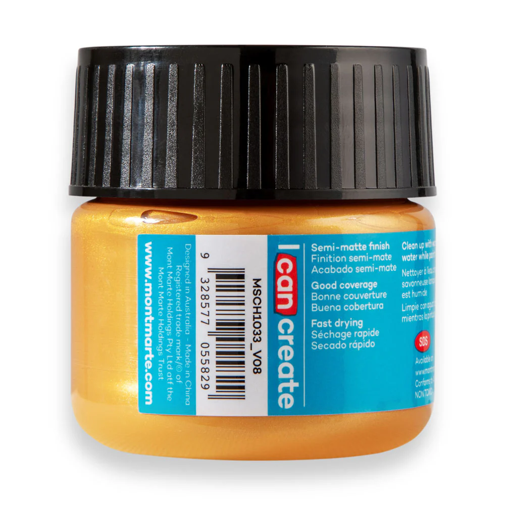 Mont Marte Acrylic Colour Paint 100ml Gold image 3