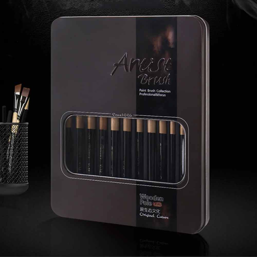 Giorgione Nylon Hair Artist Painting Brush Set 12pc image 6