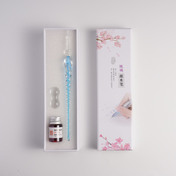 Glass Pen Dip Pen Set Student Crystal Pen Gift Box (Multi Design) image 5