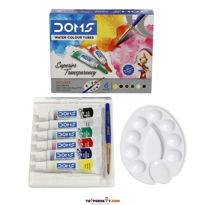 Doms Watercolor Set 5ml 6 Sheds with Brush & Palette image 2