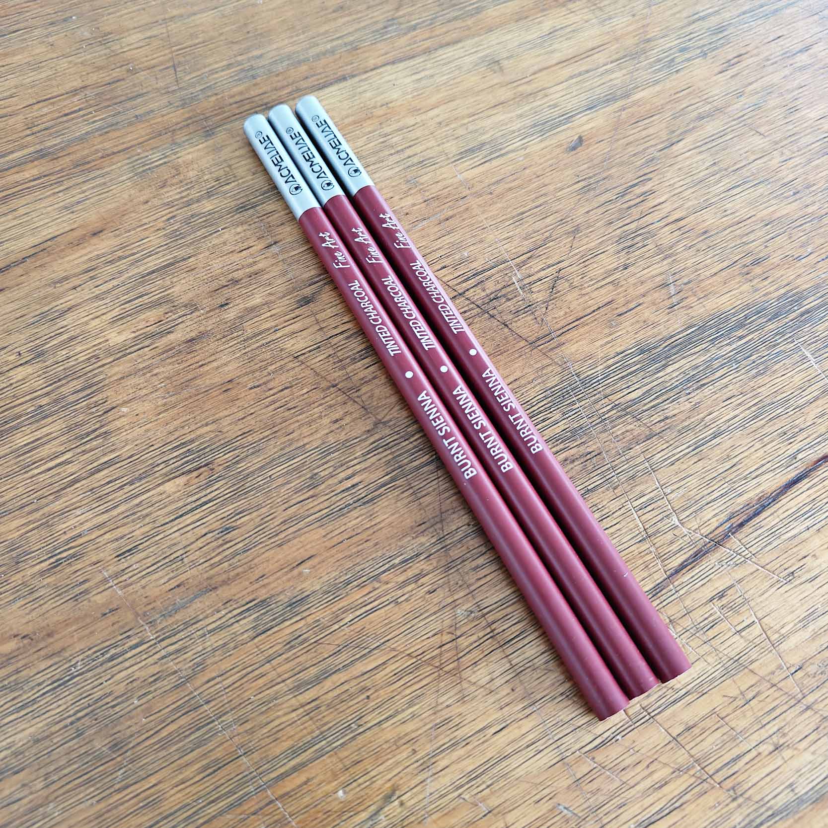 Acmelia Tinted charcoal burnt Sienna Pencil 3pes image 3
