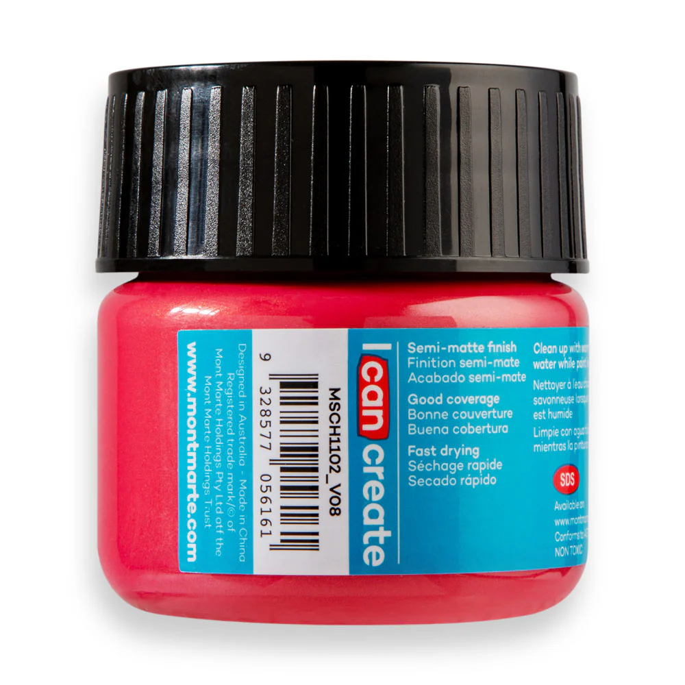 Mont Marte Acrylic Colour Paint 100ml Metallic Magenta image 2