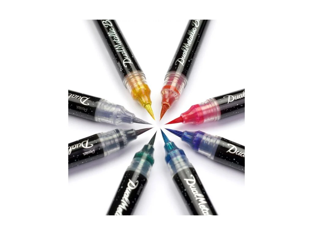 Pentel Dual Metallic Brush-Green Plus Metallic Blue - XGFH-DDX image 2