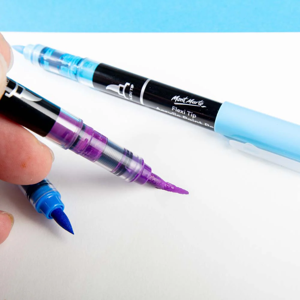 Mont Marte Flexi Tip Acrylic Paint Pens 12pc image 2