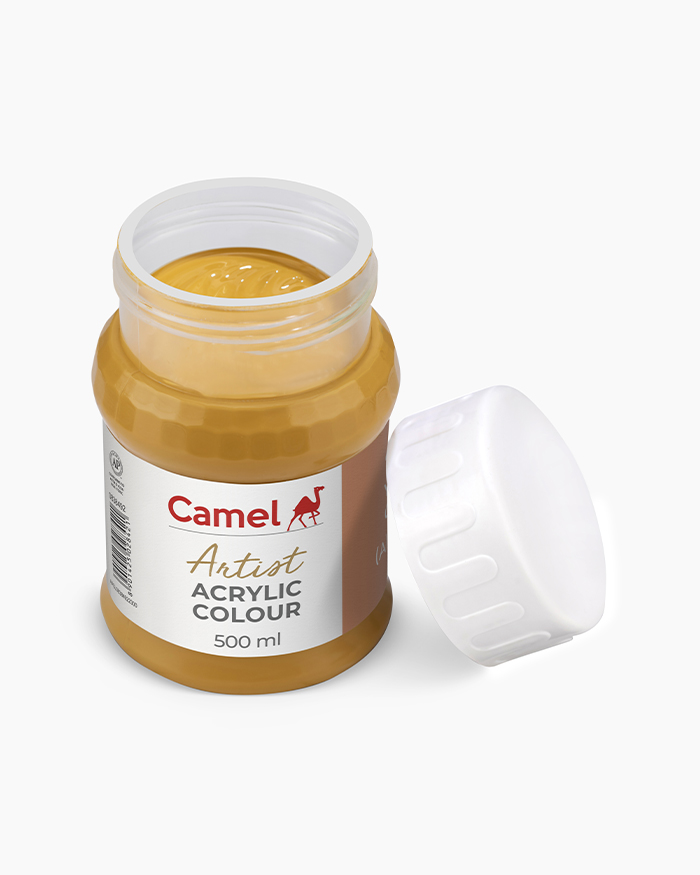 Camel Artist Acrylic Colour 500ml Jar Yellow Ochre Sr-1 image 2