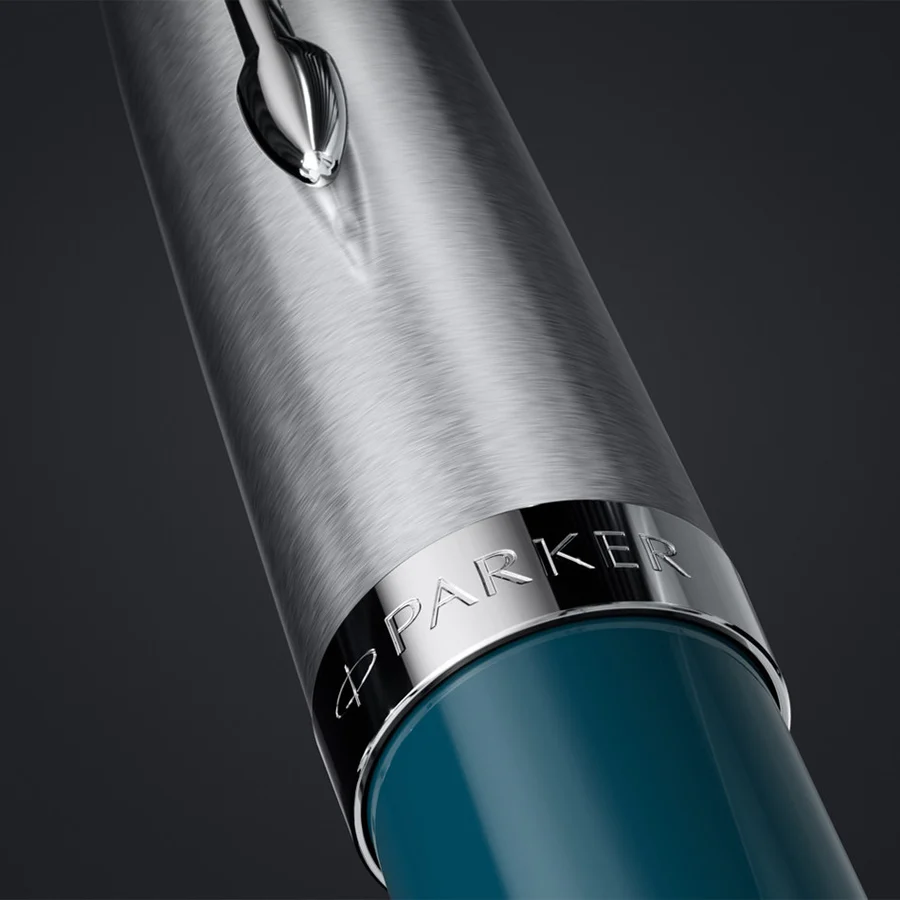PARKER 51 TEAL BLUE RESIN CT FOUNTAIN PEN – FINE NIB Fountain Pen (Ink Color - Blue) image 6
