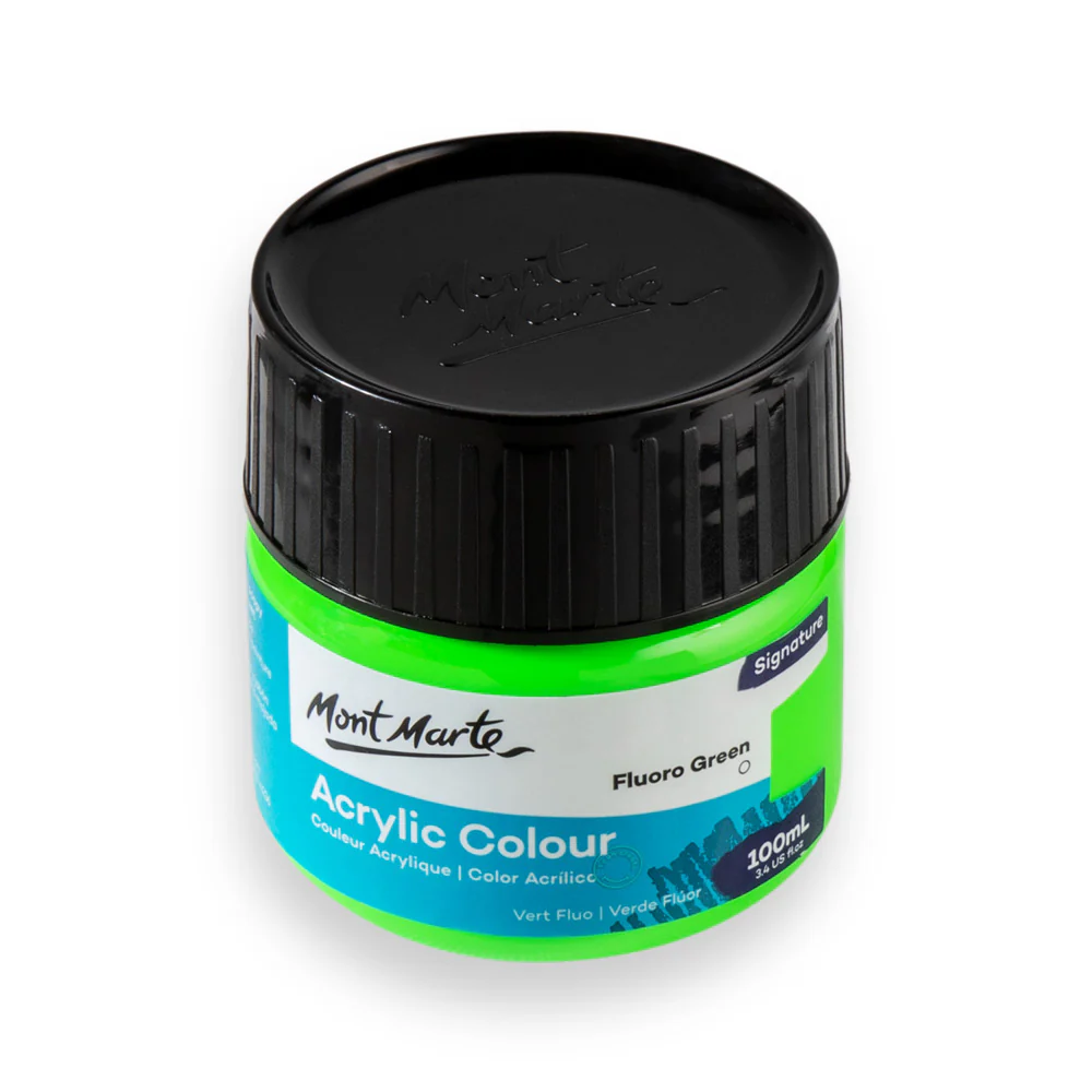 Mont Marte Acrylic Colour Paint 100ml Fluoro Green image 2