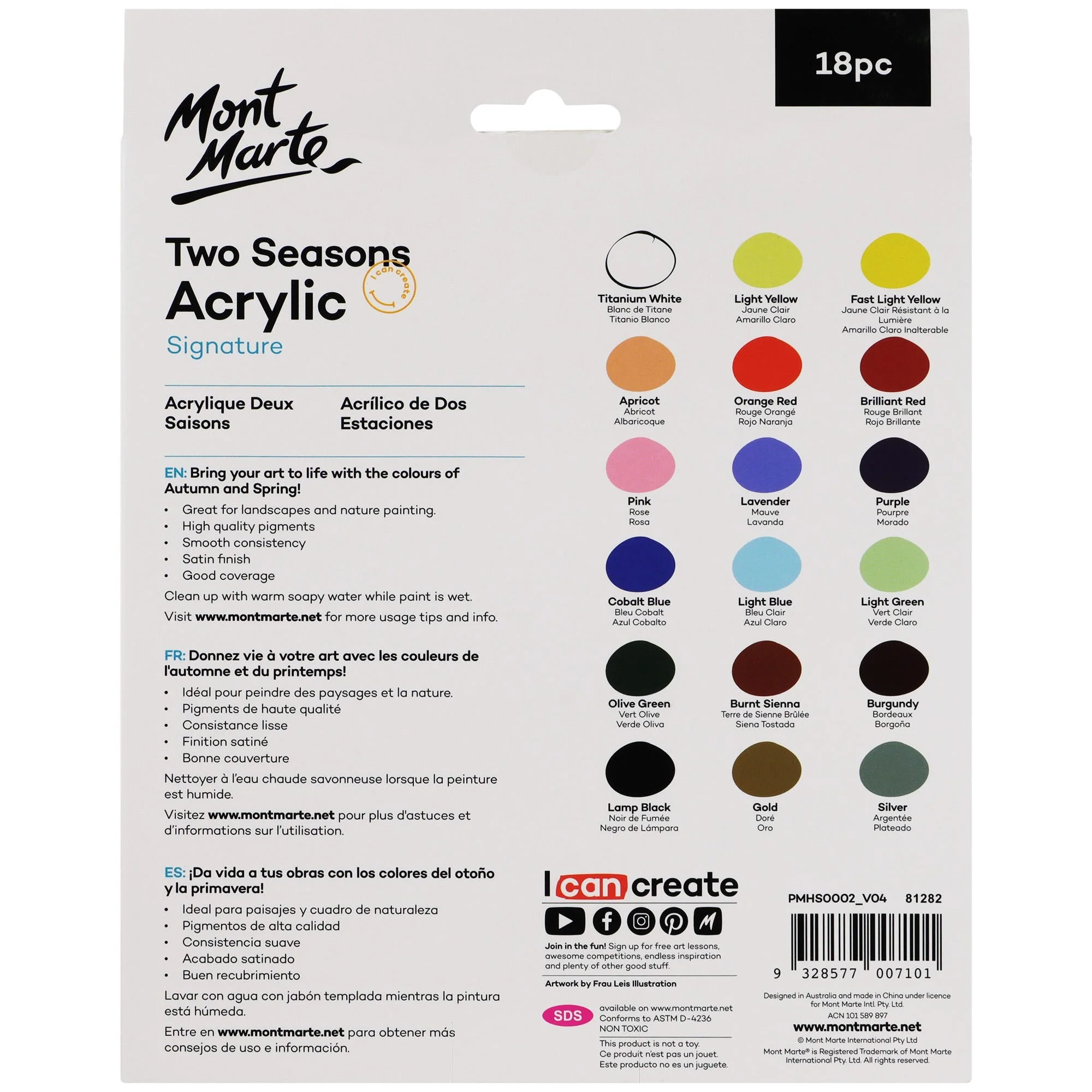Mont Marte Two Seasons Acrylic 18pce x 12ml image 2