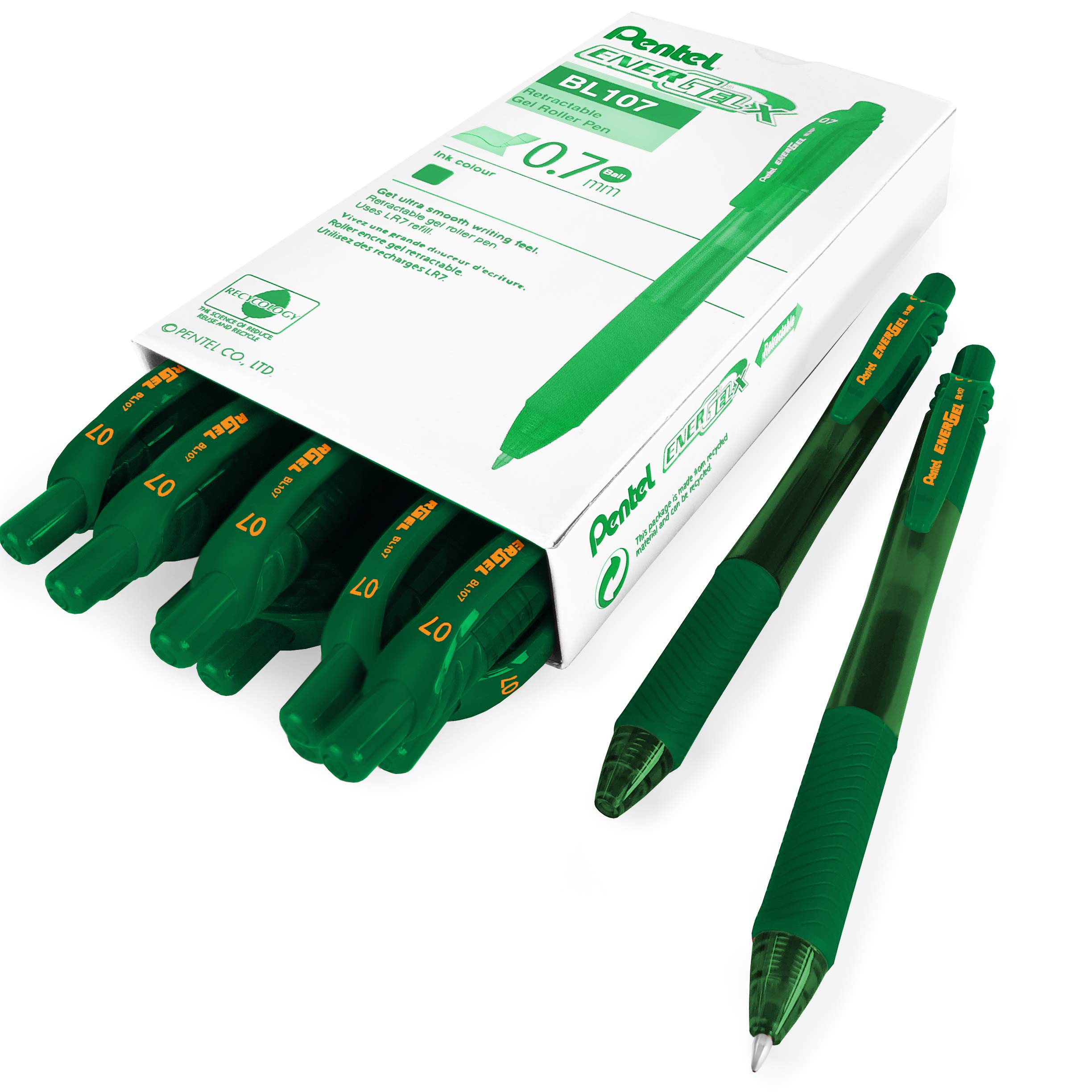 Pentel Energel Gel Pen Green Ink (0.7mm) - 1 Pcs - BL107-DX image 3