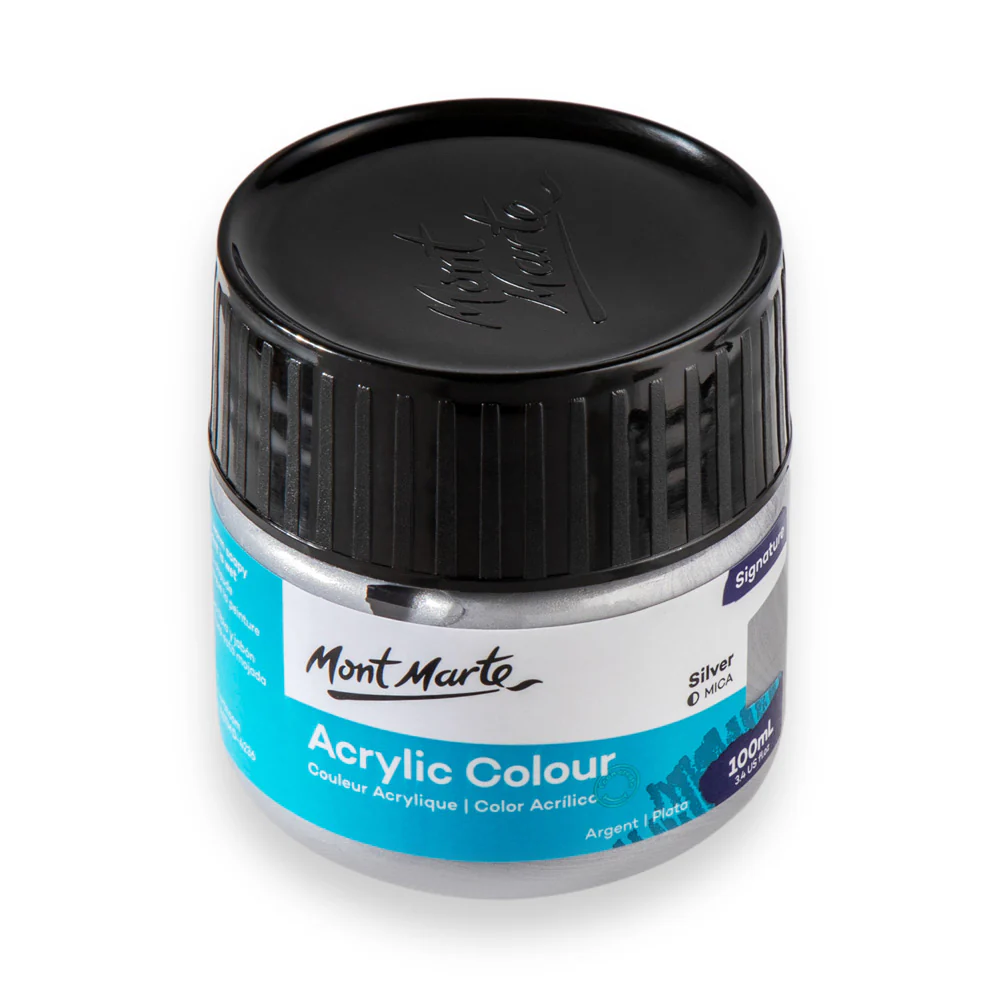 Mont Marte Acrylic Colour Paint 100ml Silver image 2