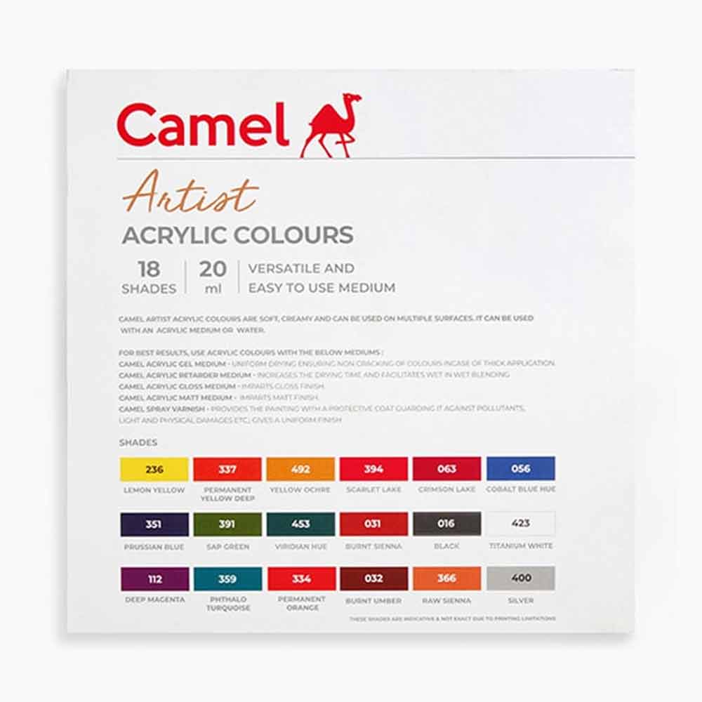 Camel Artist Acrylic Colors- 18 Shades 20ml image 4