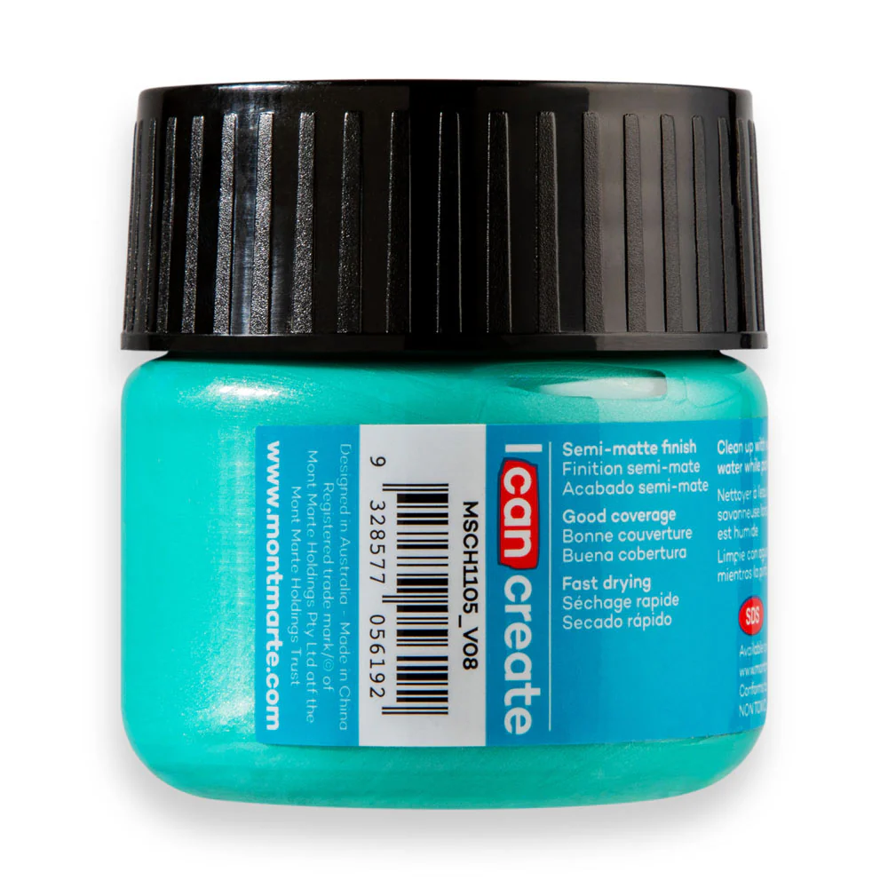 Mont Marte Acrylic Colour Paint 100ml Metallic Phthalo Green image 2