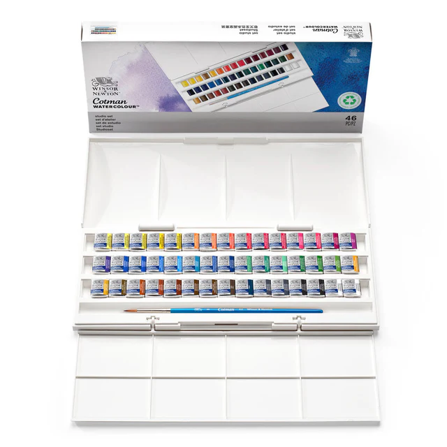 Winsor Newton Cotman Watercolour Set Half Pan Studio Set - 45 Half Pans image 3