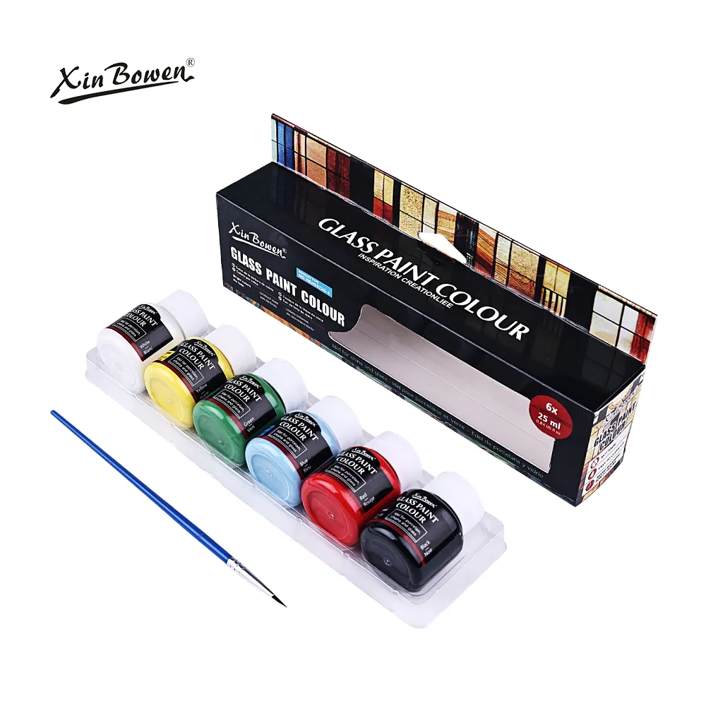 Xin Bowen Glass Paint 6 Colour 25ml image 2