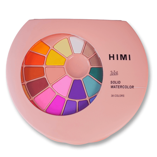 Himi Solid Watercolor Painting Set 38 color (Pink) image 1