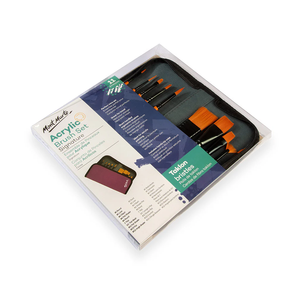 Mont Marte Acrylic Brush Set Wallet 11pce image 2