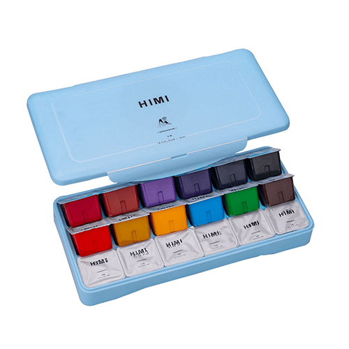 Himi Gouache Paint Set 30ml 18 colours Jelly Cup (Blue Box) image 1