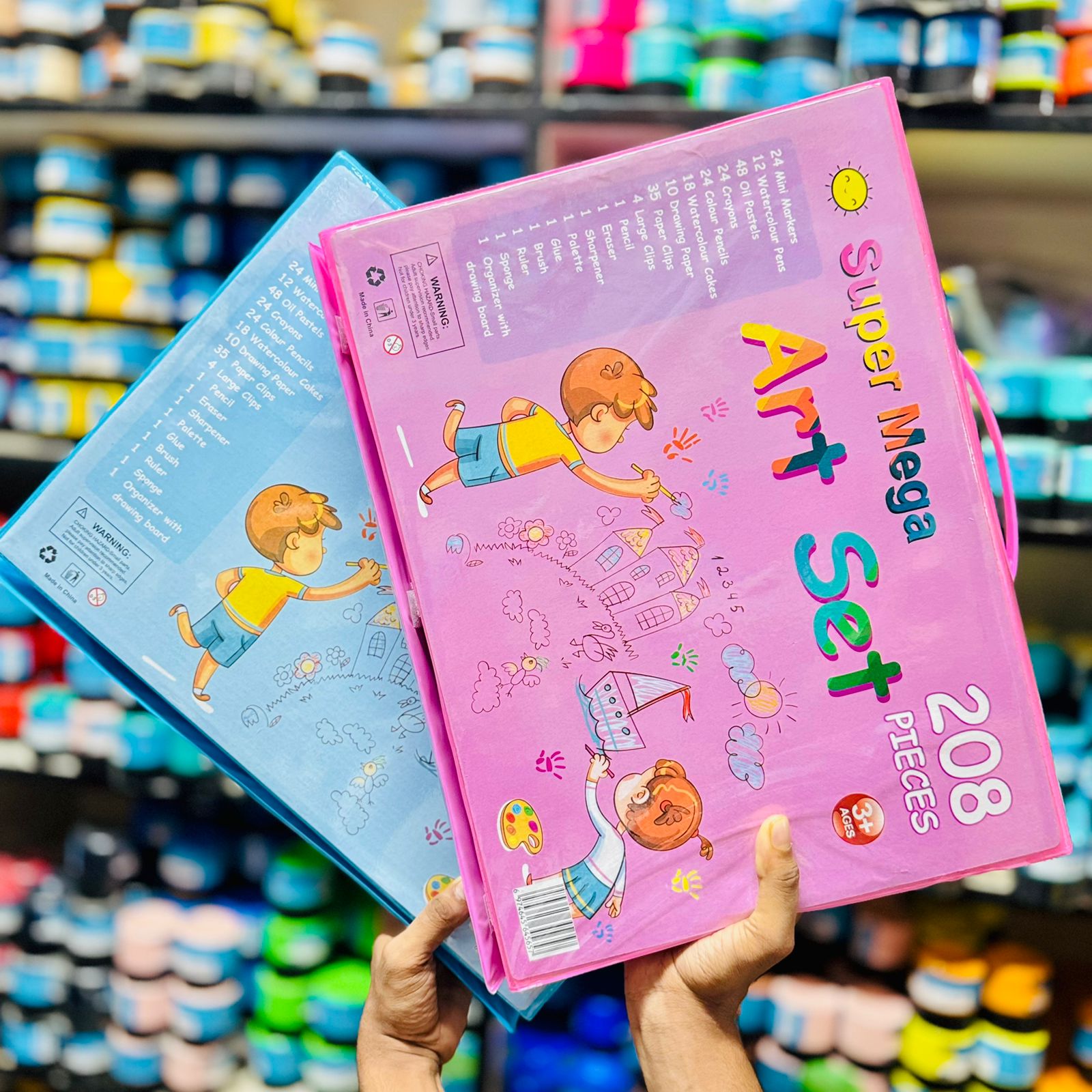 208pc Super Mega Art Set Pink & Blue Box