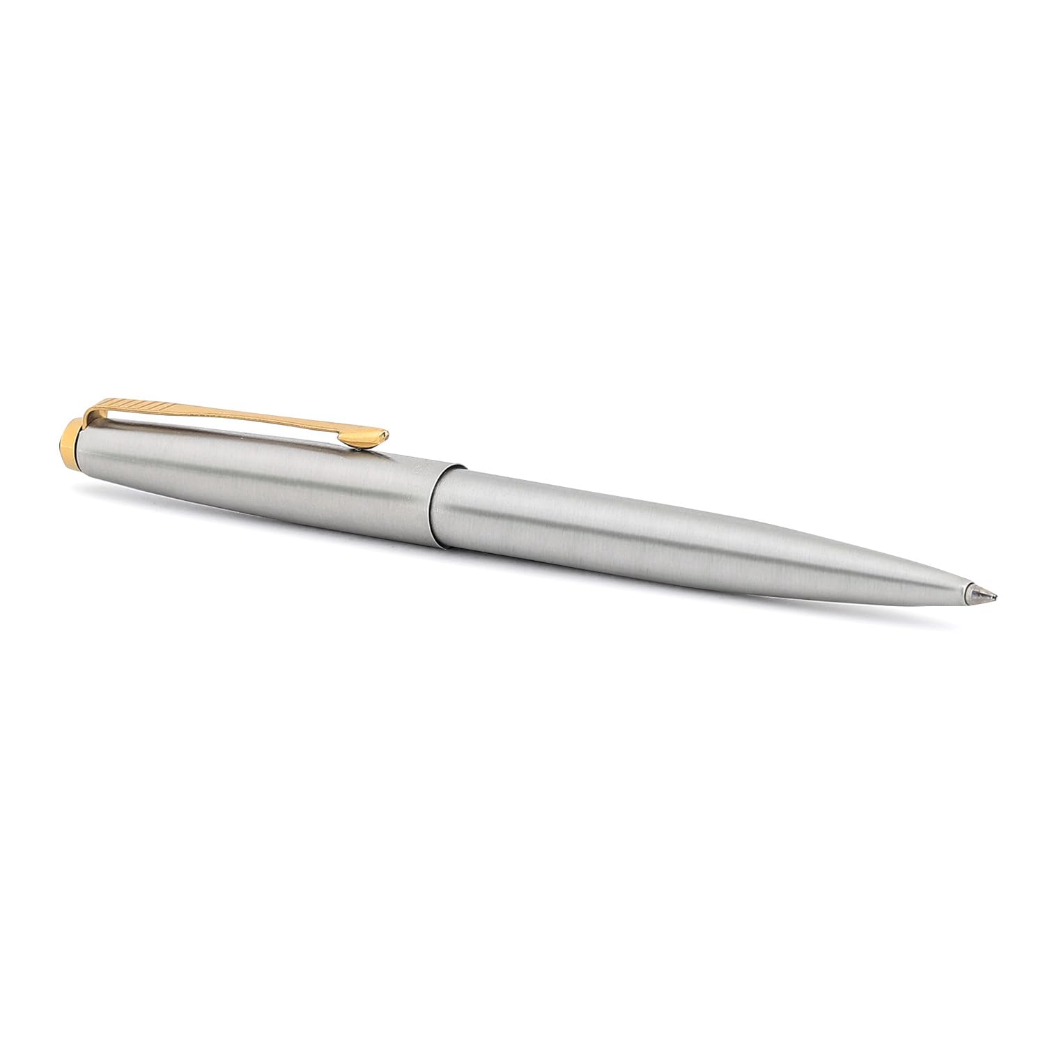 Parker Galaxy Stainless Steel Gold Trim Ball Pen image 3