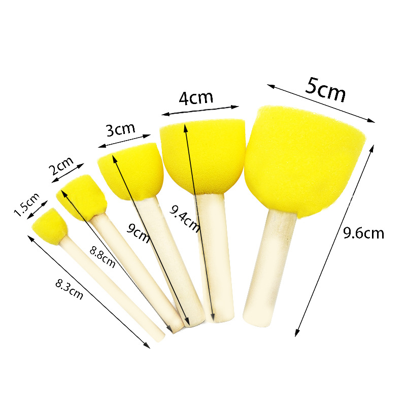 Acrylic Blanding Yellow Fome sponge Brush 5 pc image 3