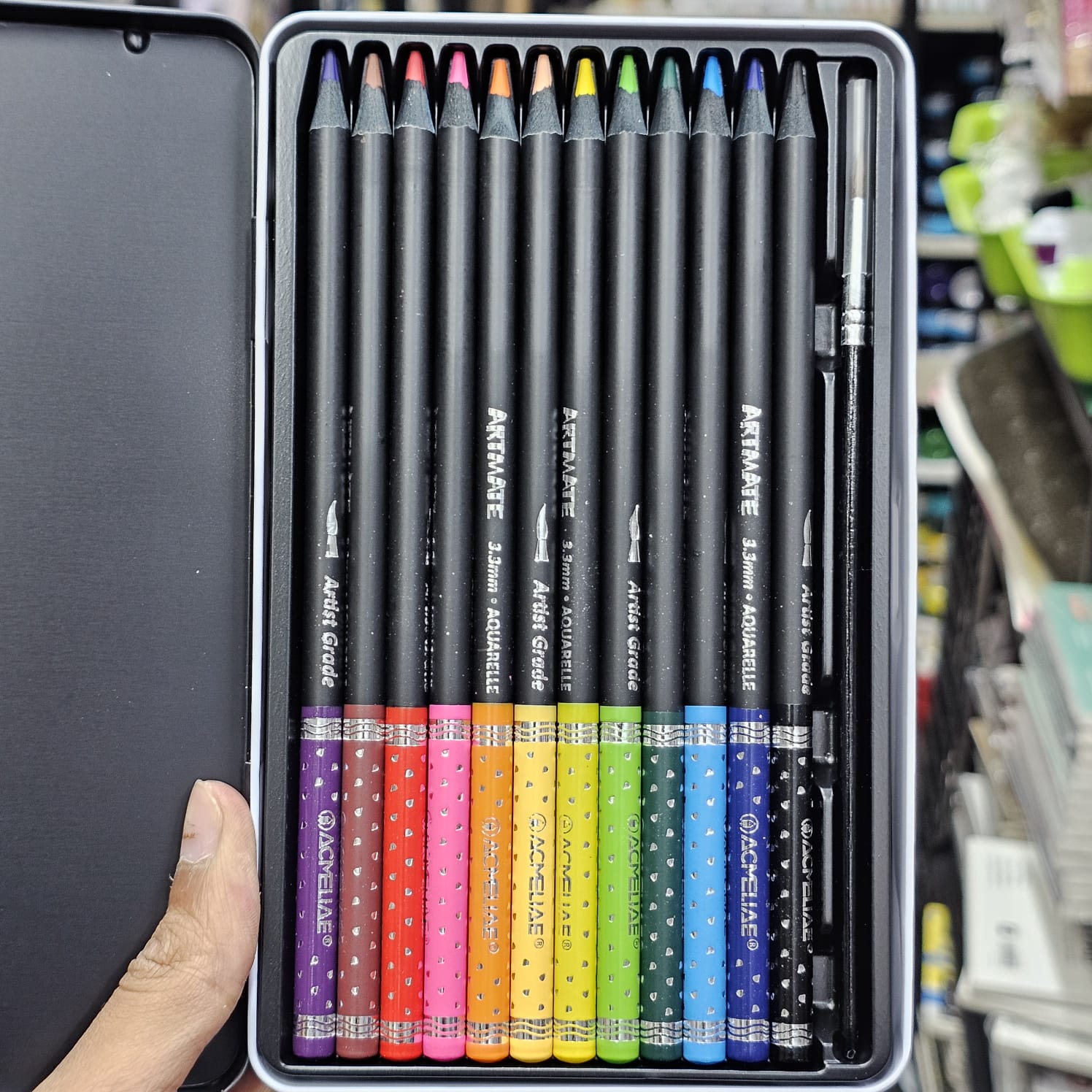 Acmeliae Artmate Watercolor 12 Color Pencils Tin Box image 4