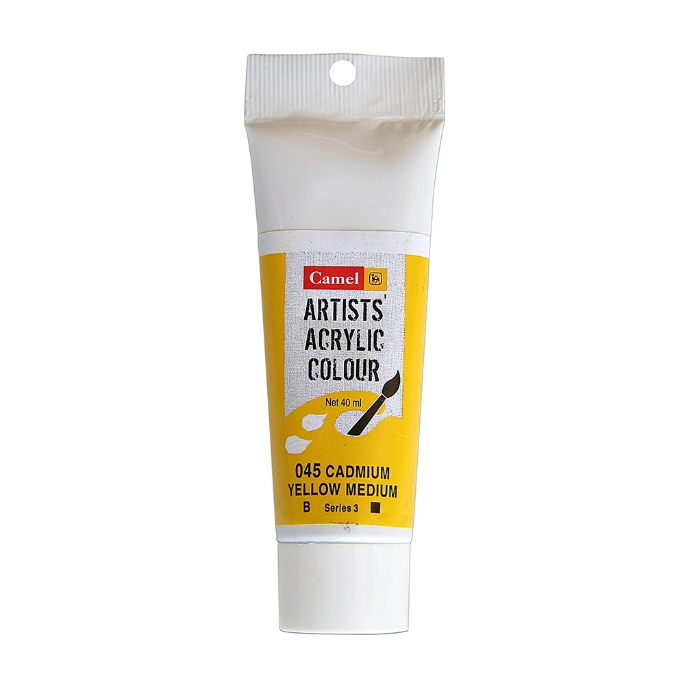 Camel Artists Acrylic colour paint 40ml -Cadmium yellow Medium image 2