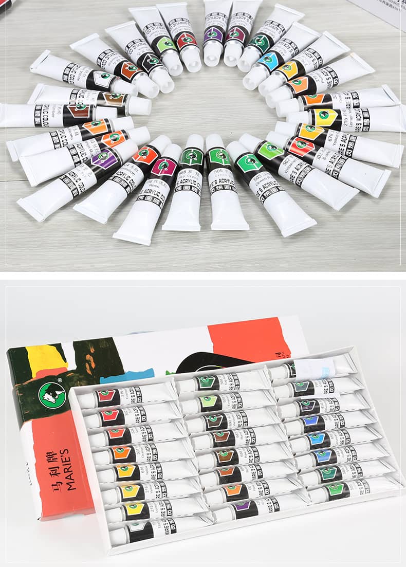 Maries Acrylic Colour Paint 12ml 24pc Set image 2