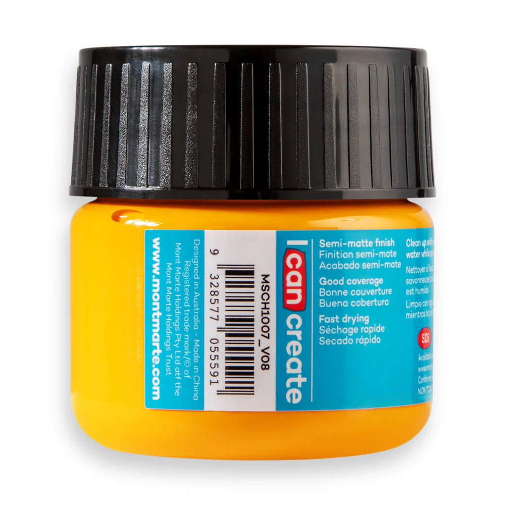 Mont Marte Acrylic Colour Paint 100ml Orange Yellow image 3