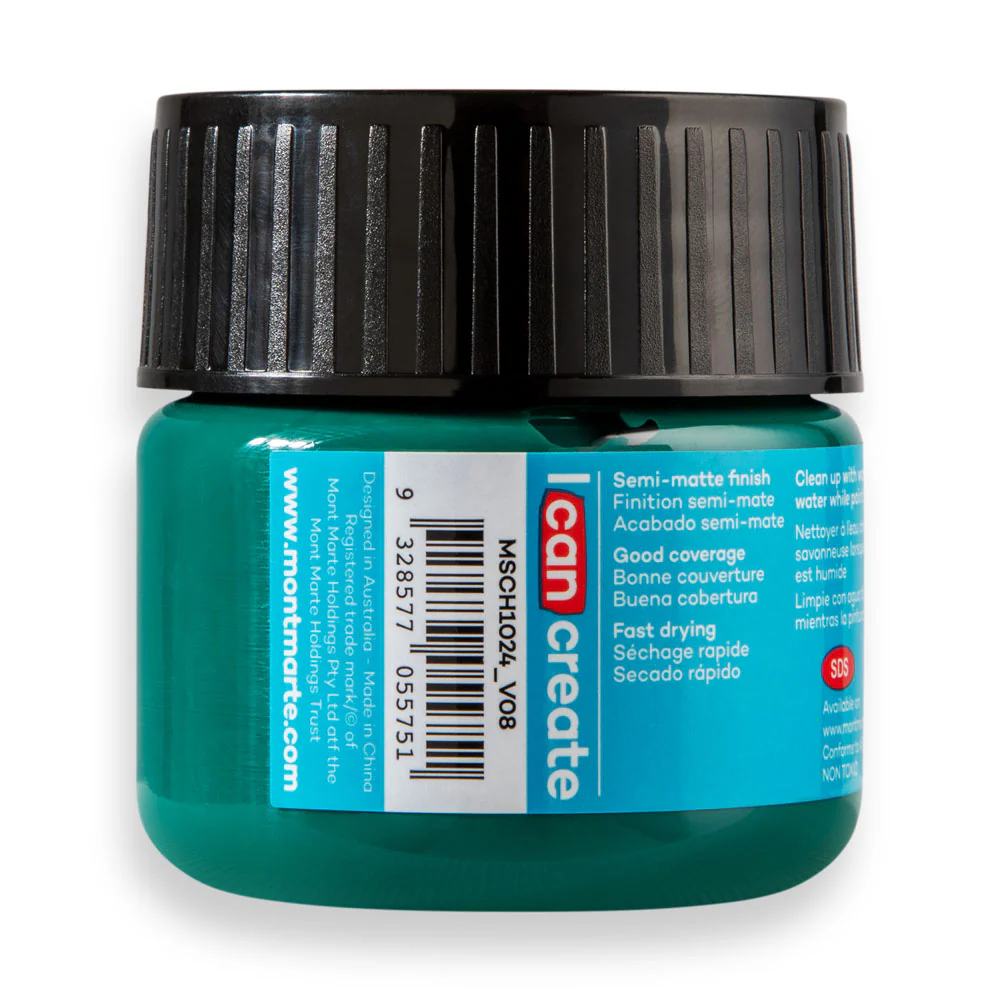 Mont Marte Acrylic Colour Paint 100ml Phthalo Green image 3