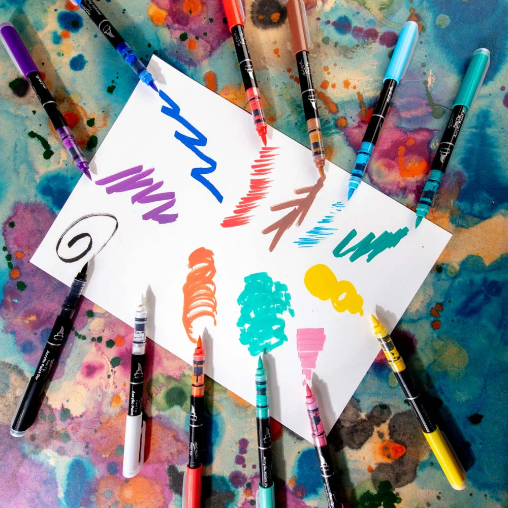 Mont Marte Flexi Tip Acrylic Paint Pens 12pc image 5