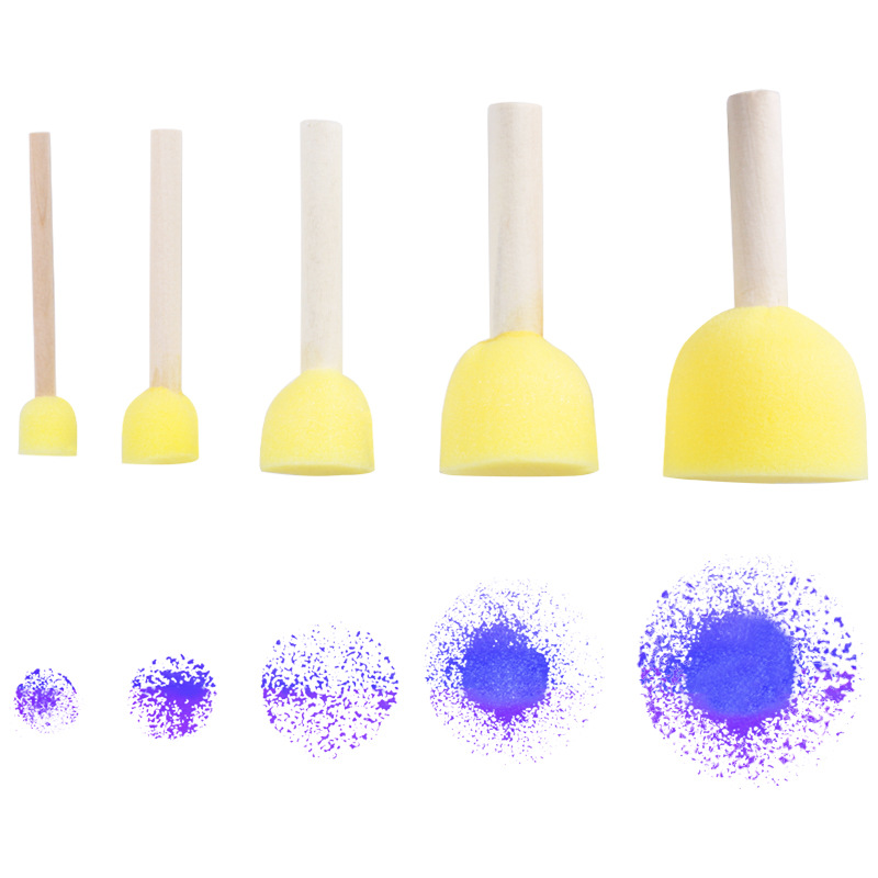 Acrylic Blanding Yellow Fome sponge Brush 5 pc image 2