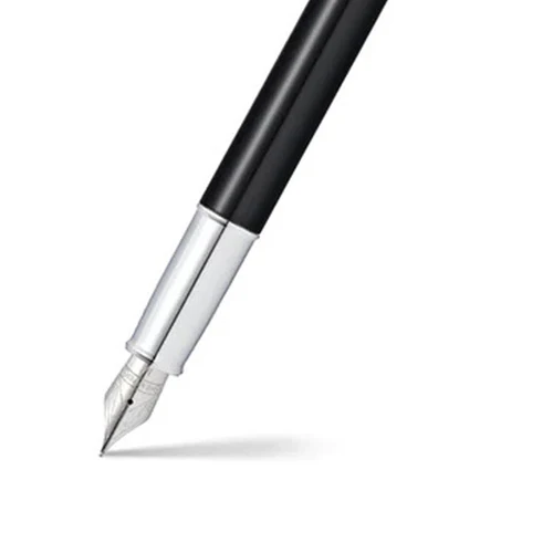 Sheaffer® 100 Fountain Pen, Glossy Black Lacquer, Chrome Trims image 2