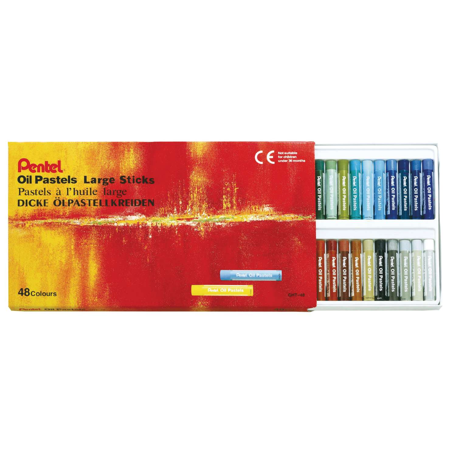 Pentel artist Professional Oil Pastel Large Stick 48 Colors Set - GHT-48 image 3