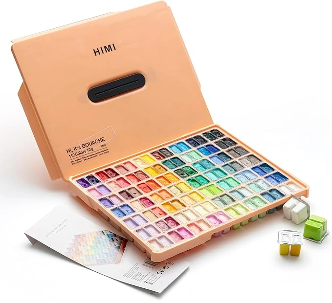 HIMI Twin Cup Jelly Gouache Paint Set 12ml 112 Colour (Peach Fuzz)